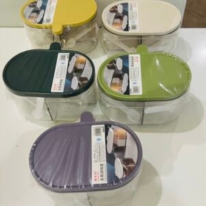 4 Compartments Spice Box | Masala Storage Box | Plastic Kitchen Organizer | Leak-Proof & Reusable